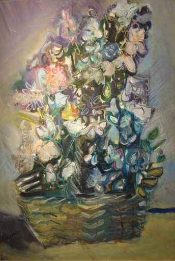 Santiago Cogorno - Canasto con Flores-