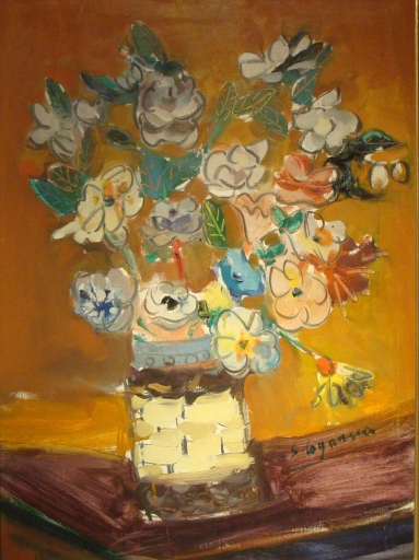 Santiago Cogorno - Jarrón con flores-